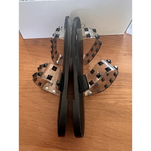 NEW WILD PAIR Women Black Double Band Ginnie Round Toe Slip On Slide Sandals 6.5 - Picture 6 of 9